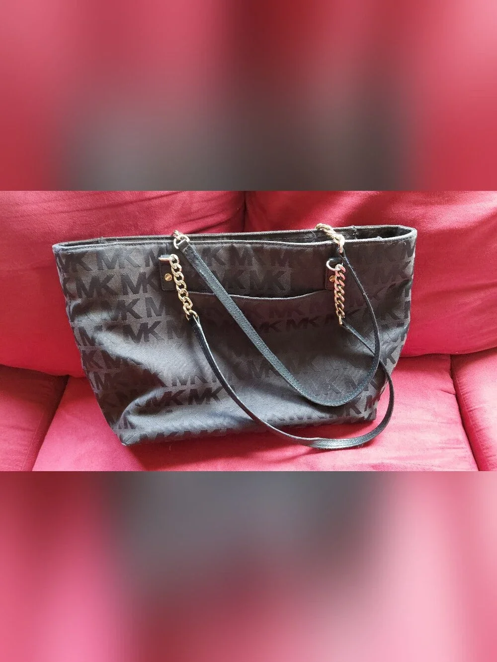 Michael Kors Black MK Logo Tote Bag